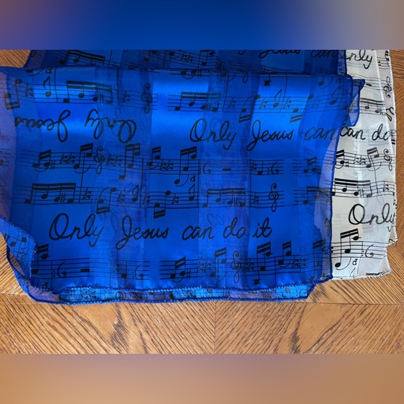 Scarf Scarves Music Notes Only Jesus Can Do It Set of 2 - Picture 2 of 7